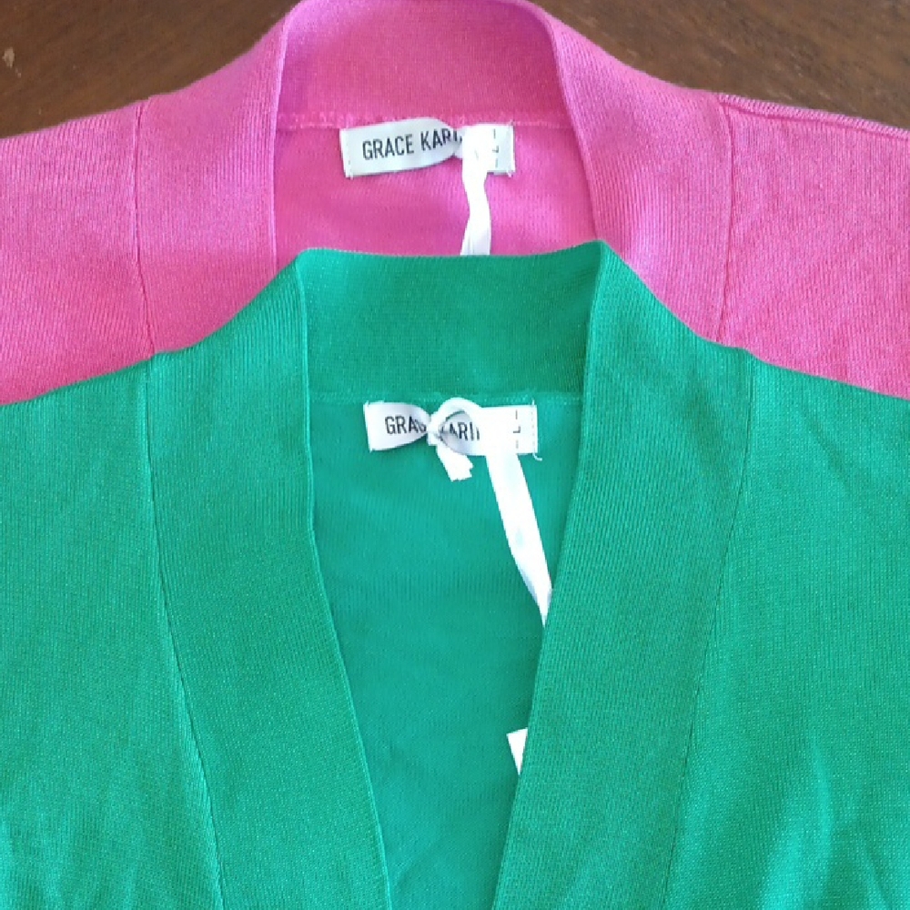 Grace Karin Women's Blazers in Vibrant Pink and Green. #2200B